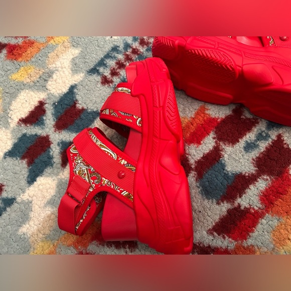 Anthony Wang platform sandals red color women’s size 8 - Picture 7 of 8